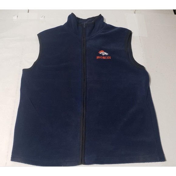 2000 The Edge Denver Broncos Vest Full Zip Up With 2 Mesh Pockets Size Medium - Picture 9 of 10